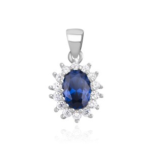 Pandantiv argint cu piatra albastra DiAmanti Z1102C_BL-DIA (Argint 925‰ 1,2 g.)